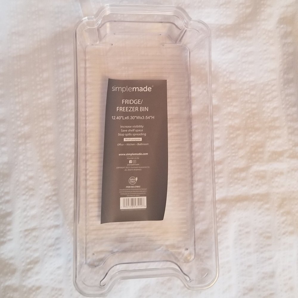 Set of 2 Simplemade Fridge or Freezer Storage Bin